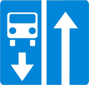 Знак Дорога с полосой для маршрутных транспортных средств