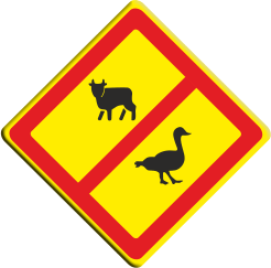 Знак Запрещен выпас скота, домашних животных и птиц