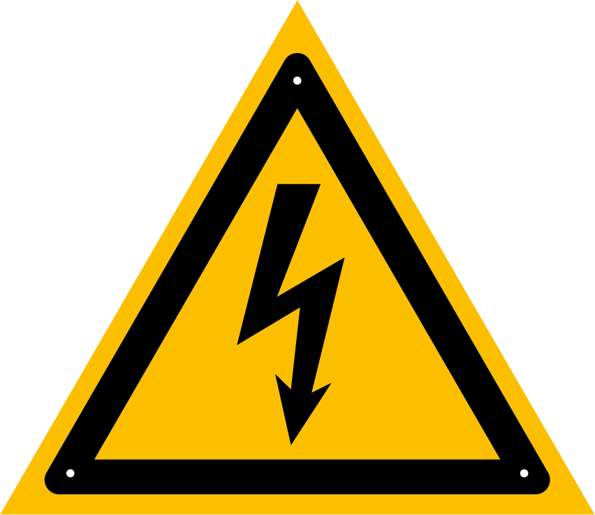 Знак Осторожно, электрическое напряжение