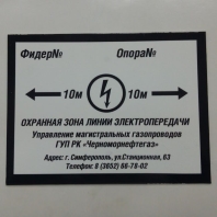 Знаки безопасности для различных участков газопроводов