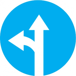 Знак Движение прямо или налево