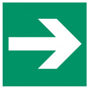 Знак Направляющая стрелка (на зеленом фоне)