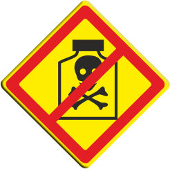 Знак Запрещено применение химических средств борьбы с вредителями, болезнями растений и сорняками