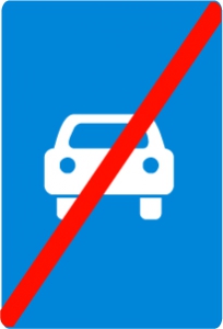 Знак Конец дороги для автомобилей