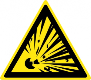 Знак Взрывоопасно (треугольный)